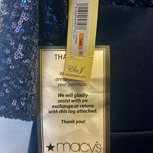 Beautiful, navy sequin evening dress! perfect for next formal event or wedding! - Picture 7 of 9